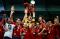 Spain’s Casillas lifts up the trophy after defeating Italy to win the Euro 2012 final soccer match at the Olympic stadium in&nbsp;Kiev